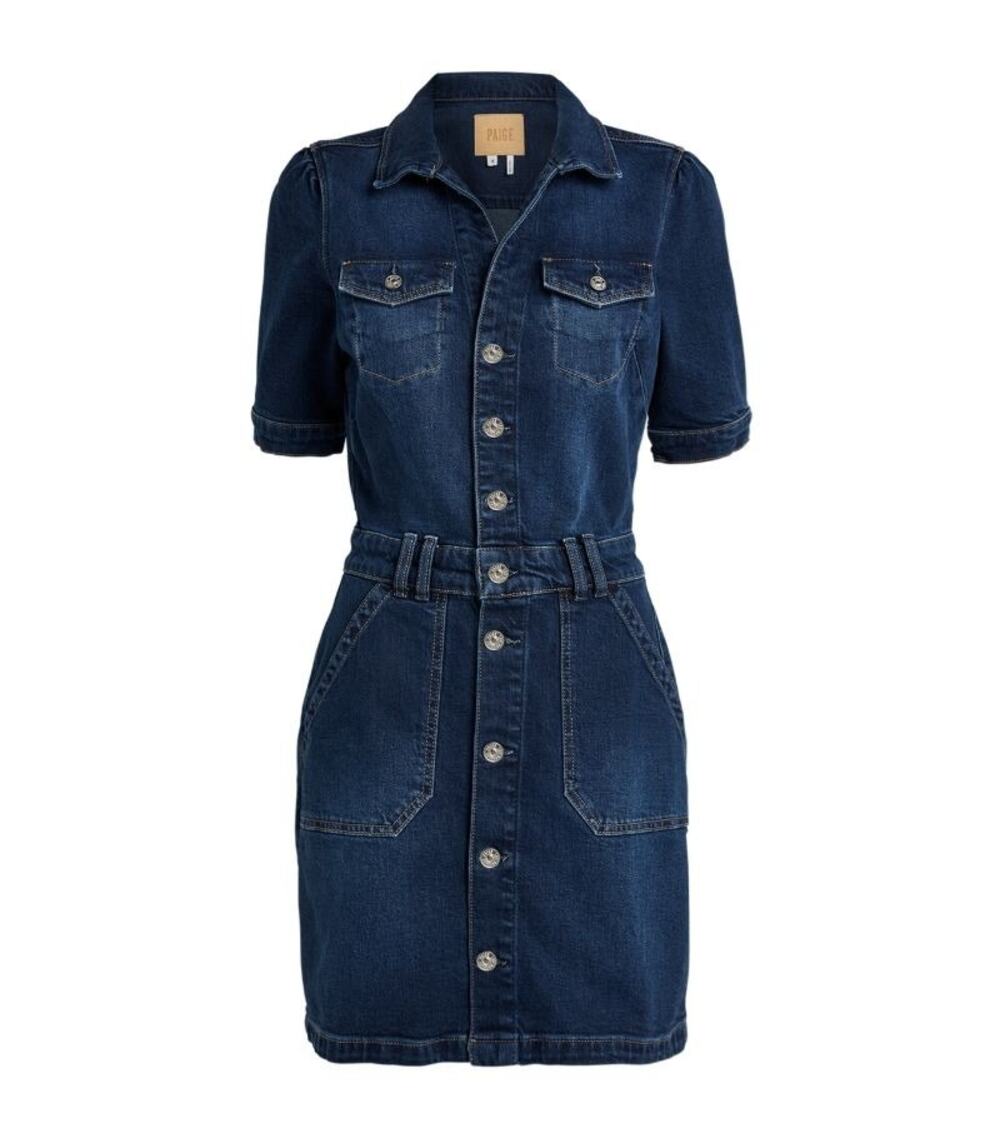 NWT PAIGE Denim Mayslie Dark Denim Mini Dress Size 0